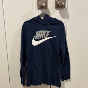 Nike Dark Blue Hoodie with White Logo